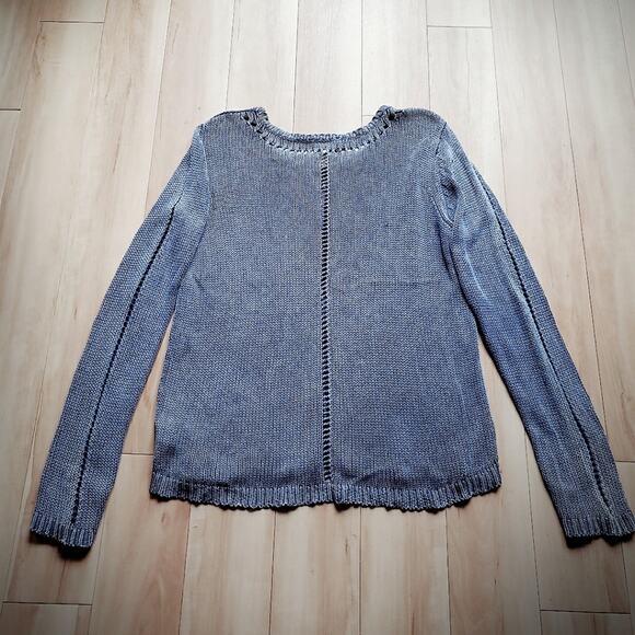 Adriano Goldschmied Blue Knit Long Sleeve Cotton Oversized Sweater Size L - Picture 2 of 5